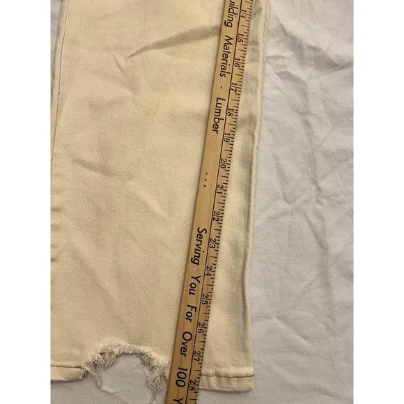 Art Class Baggy Jeans Mens 16 Off White Distressed Frayed Hem Relaxed Fit 90s - Picture 4 of 8